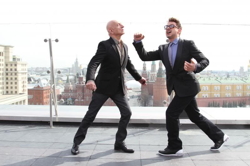 Robert Downey Jr. and Sir Ben Kingsley in Moscow to promote "Marvel’s IRON MAN 3". Photos by Walt Disney Studios Publicity, used by permission. photo IM3_Moscow_PhotoCall_4_zpsefe921a8.jpg