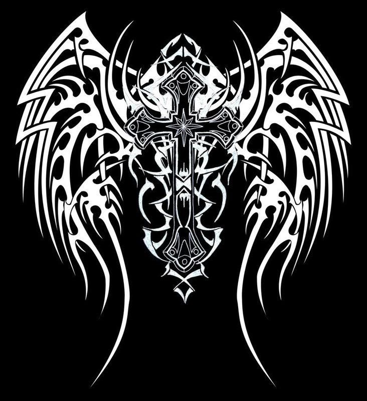 tribal cross Tribal wings cross design by twz2