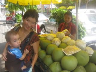  Me and Christian with pomelo, one of our everyday favorites.