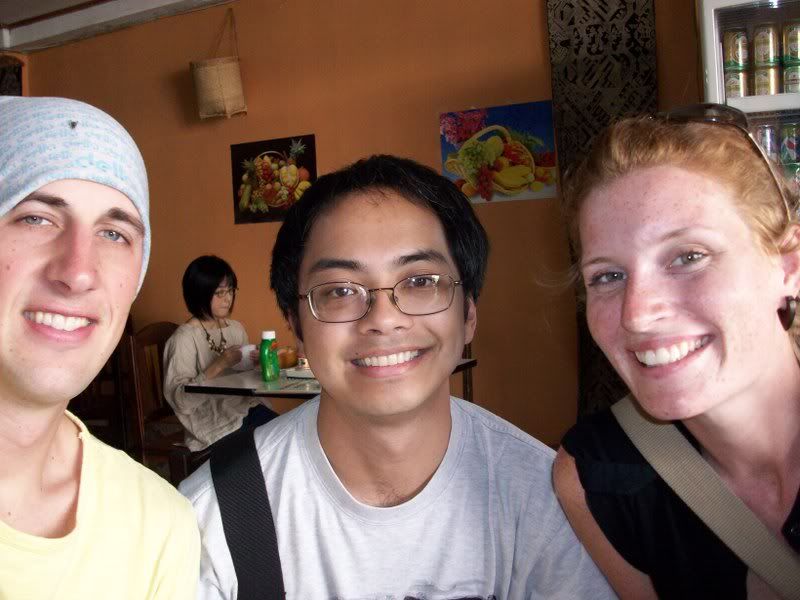 Colin, me and Brynn at a baguette restaurant in Vientiane