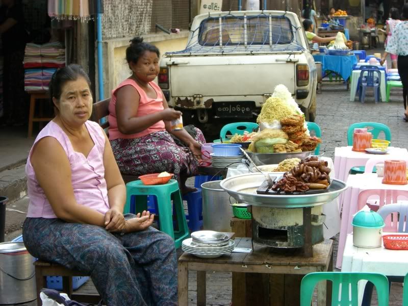 Noodle vendors at Bogyoke Aung San Market