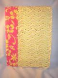 Fabric Covered Notebook/Journal  Pink/Yellow