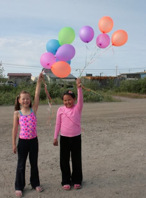 Girls and balloons