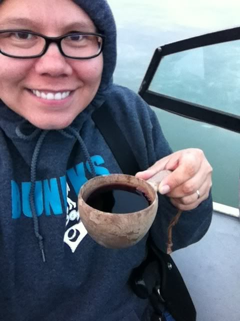 wine on the boat