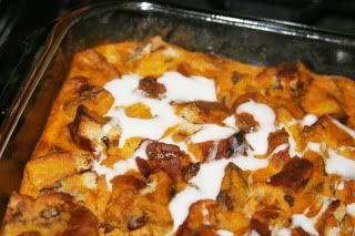 bread pudding with icing