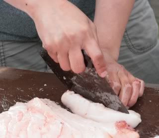 cutting blubber