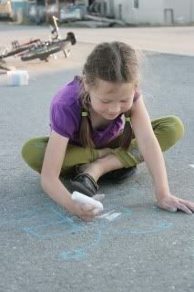 drawing with chalk