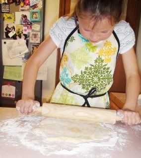 kaisa rolling out the dough