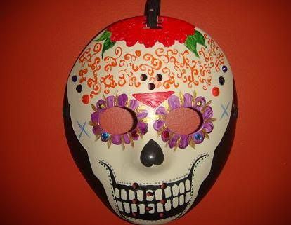 day of the dead skull mask. like a Day of the Dead