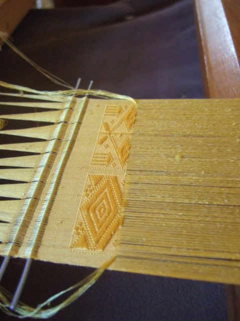 Golden Orb spider silk on the loom