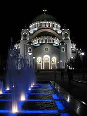 The Church of Saint Sava at night The Church of Saint Sava at night