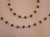 Silver and hematite necklace bracelet set
