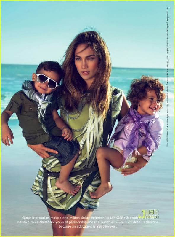 jennifer lopez twins gucci ads. Jennifer Lopez and Twins Star