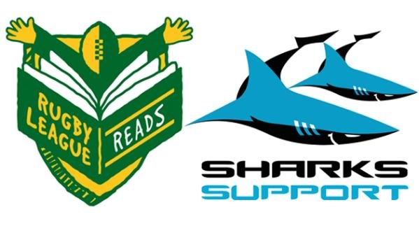 Rugby league reads with the Sharks