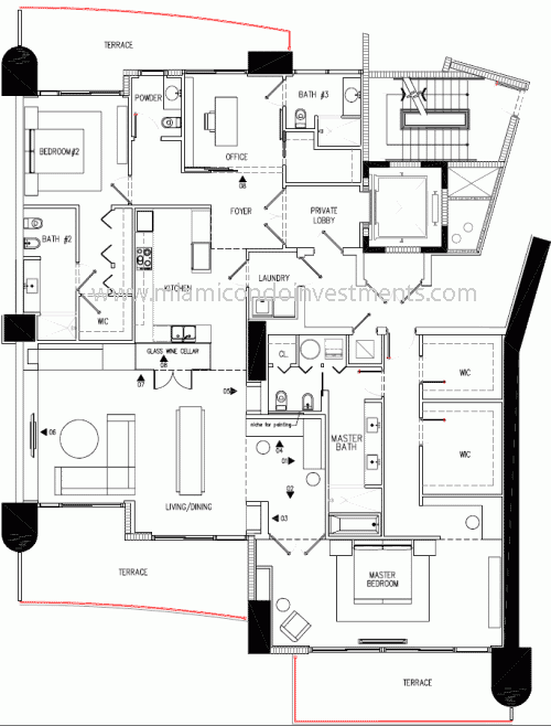 900 Biscayne Bay 3 bedroom floor plan