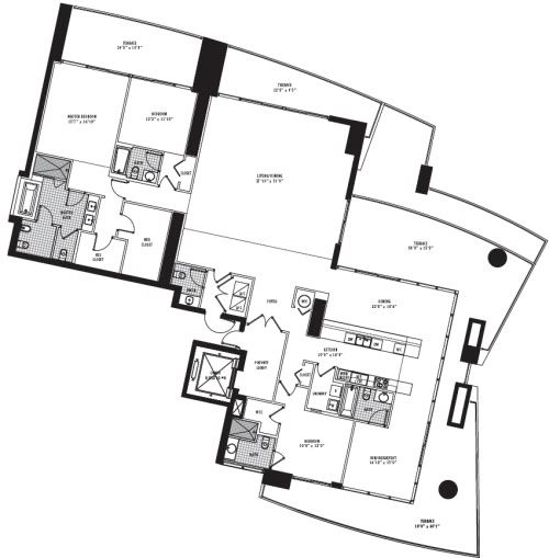 900 Biscayne Bay Penthouse floor plan