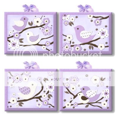 Lavender Migi Blossom Birdie Nursery Bedding Kids Art