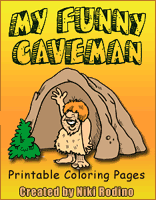 Dinosaurs Cavemen Prehistoric Animals Coloring Pages CD