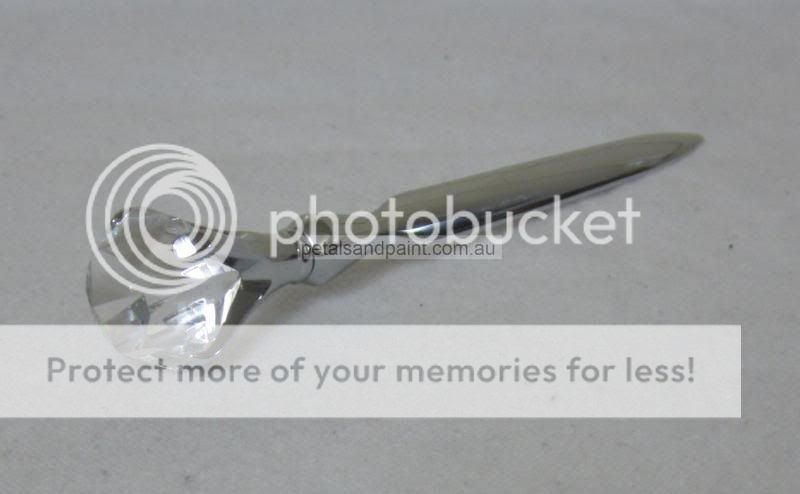 Clear Faceted Cut Glass Silver Nickle Tone Letter Opener Makes A Great Gift